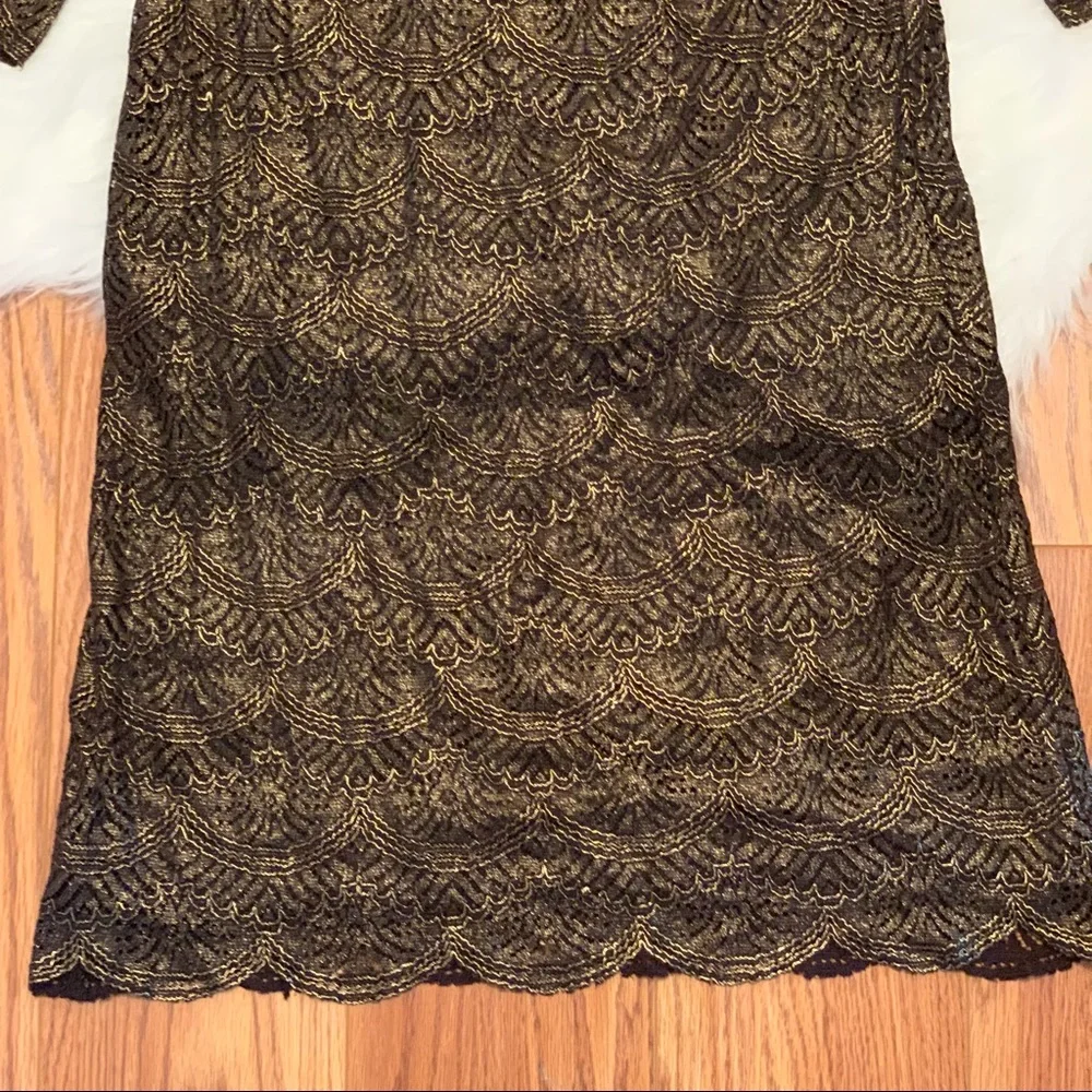 Miami Lace Overlay Metallic Dress - Picture 4 of 13